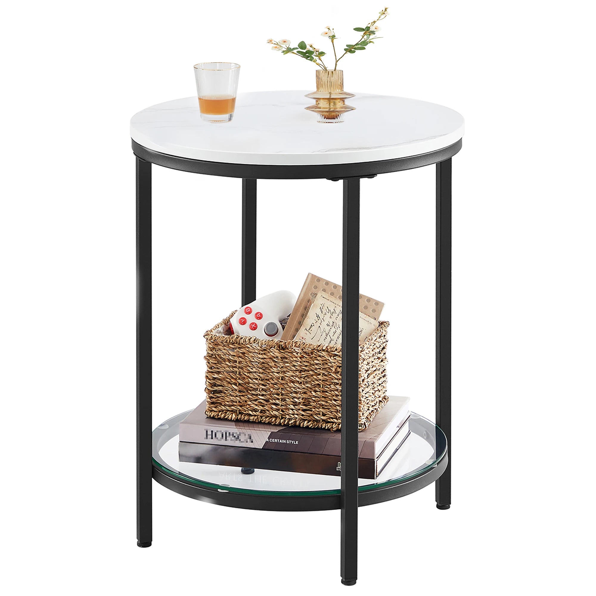 Modern 2-Tier Side Table