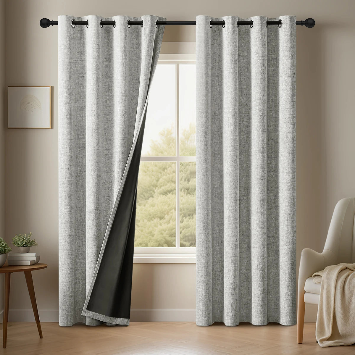Plain Linen Blackout Curtains