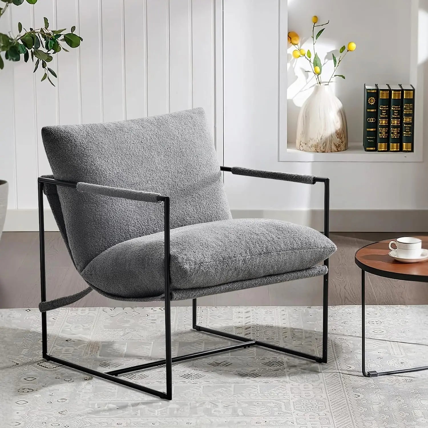 Modern Boucle Accent Chair