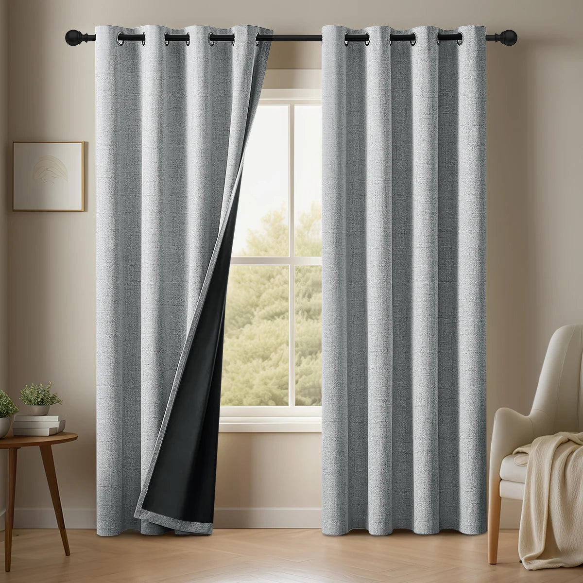 Plain Linen Blackout Curtains